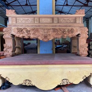 Sập thờ tứ linh gỗ gụ Lào