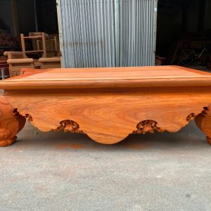 Sập trệt gỗ hương đỏ 1m6x2m phun PU vân đẹp sang
