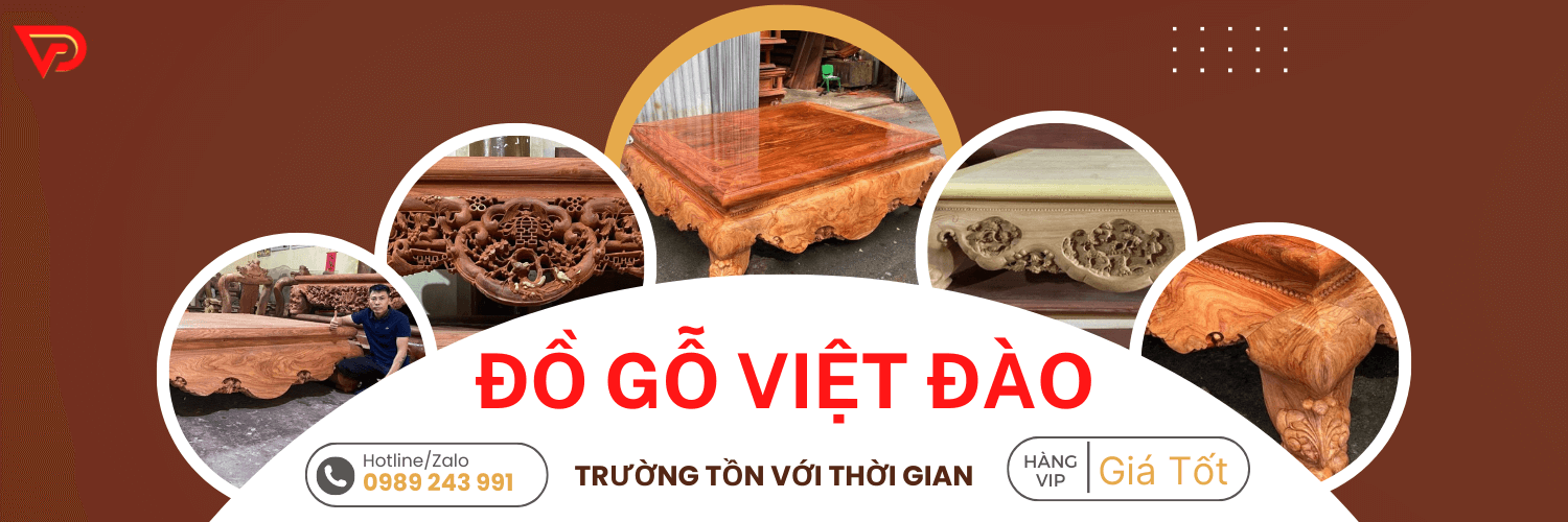 Banner đồ gỗ Việt Đào - Chuyên làm sập gỗ nguyên khối cao cấp