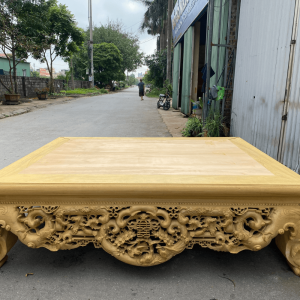 sập tứ diện gỗ mít nam mỹ đục ngũ phúc kim tiền