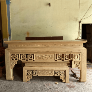 bàn thờ gỗ gụ lào kích thước 2m55x1m55