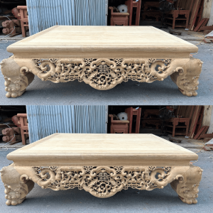 sập ngũ phúc gỗ gụ lào kích thước 1m8x2m2