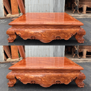 sập chân quỳ dạ cá tứ diện gỗ hương đá 1m8x2m2
