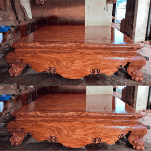 sập chân quỳ dạ cá gỗ hương đá 1m8x2m2