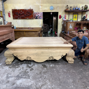 sập trơn gỗ gụ lào 1m6x2m