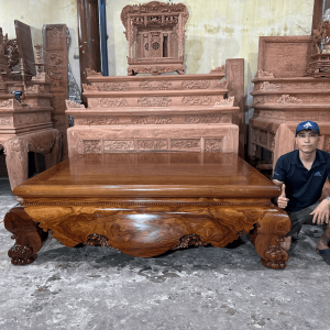 sập trơn gỗ trắc nam phi 1m6x2m