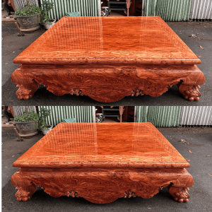 sập trơn gỗ hương đá tứ diện 2mx2m4