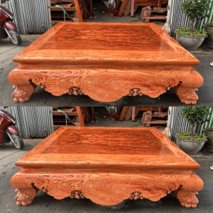 sập chân quỳ dạ cá gỗ hương đá 1m8x2m2