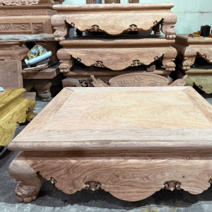 sập trơn gỗ hương đá chân 24