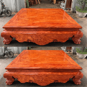 sập trơn tứ diện gỗ hương đá 2mx2m4